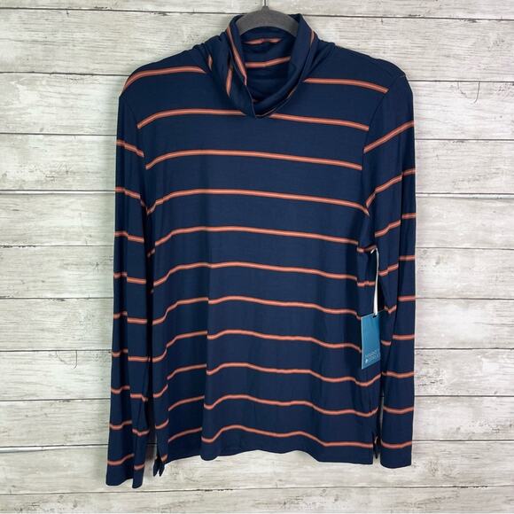Market & Spruce Ling Sleeve Striped Turtleneck Size Large - Picture 1 of 4
